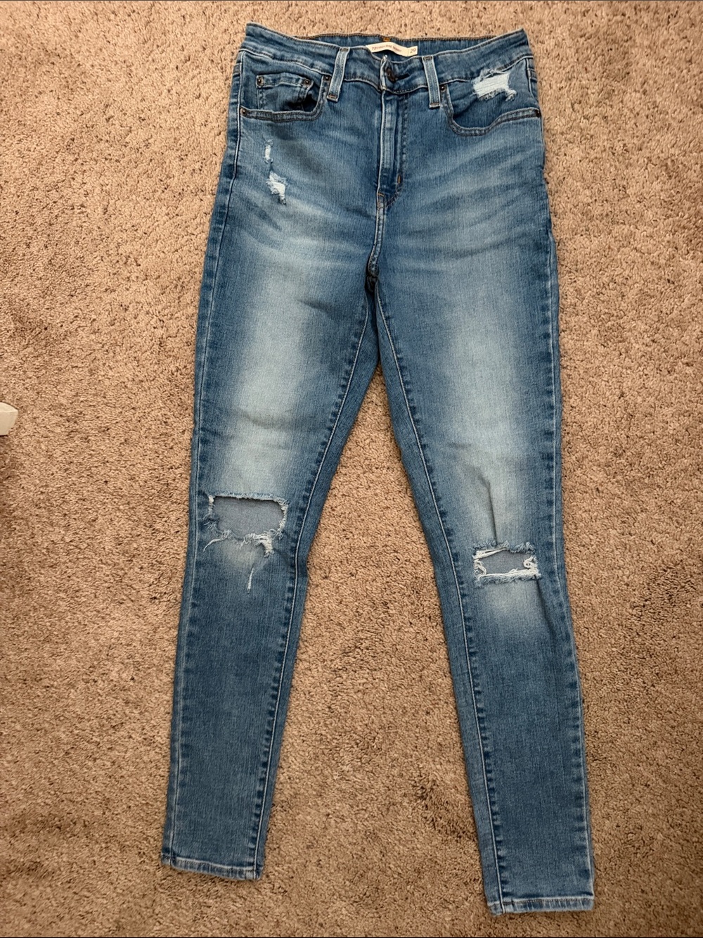 LEVI Classic High-Rise Blue Distressed Women’s Jeans